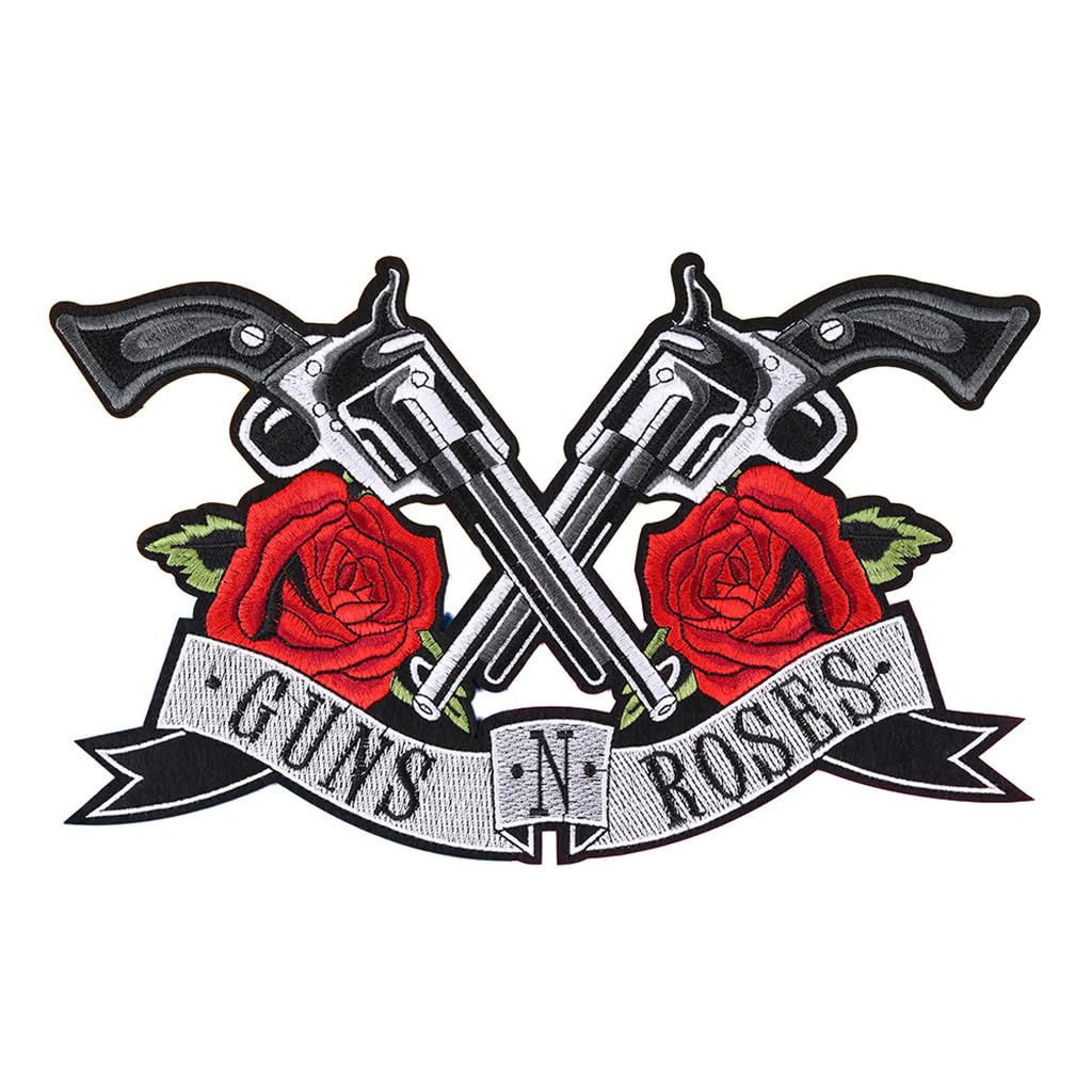 ZIBUYU Guns Roses Patches, Iron on Patch/Embroidered Patches Sequin Girl Head Hat Heart Embroidered Appliques for DIY T-Shirt Jeans Jacket Backpack Badge Craft ZIBUYU Guns Roses Patches, Iron on Patch/Embroidered Patches Sequin Girl Head Hat Heart Embroidered Appliques for DIY T-Shirt Jeans Jacket Backpack Badge Craft